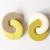 Hattie Buzzard Athena Ecru & Lime Circle Earrings* Earrings