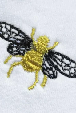Ingmarson Bee Embroidered T-Shirt In Black & White* T-Shirts & Tops
