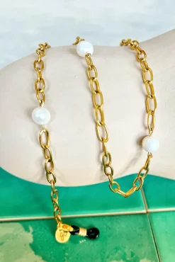 Sunny Cords Busy Babe White And Gold Glasses Chain* Glasses Chains|Glasses Chains