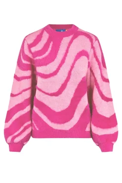 Cras Angela Swirl Pink Jumper* Knitwear & Sweatshirts