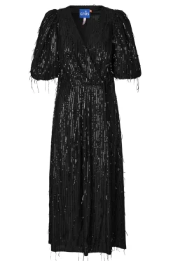 Cras Dakota Black Sequin Midi Dress* Dresses & Jumpsuits