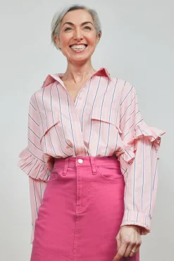 Cras Flower Pink Stripe Shirt* Blouses, Shirts & Statement Tops