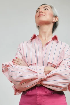 Cras Flower Pink Stripe Shirt* Blouses, Shirts & Statement Tops