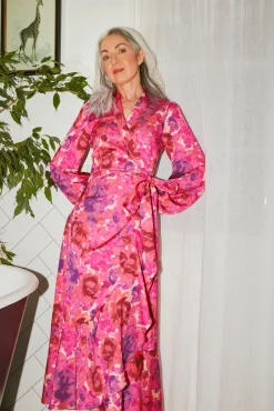 Cras Lara Pink Garden Wrap Midi Dress* Dresses & Jumpsuits