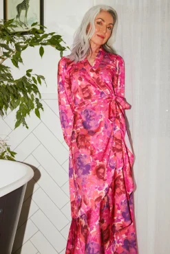 Cras Lara Pink Garden Wrap Midi Dress* Dresses & Jumpsuits