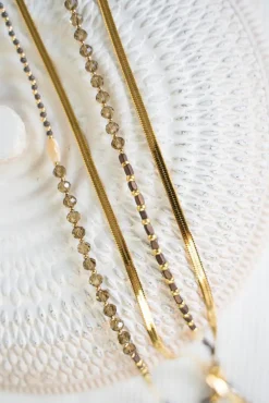 Sunny Cords Emma-Jane Beaded & Gold Double Sunglasses Chain* Glasses Chains|Glasses Chains