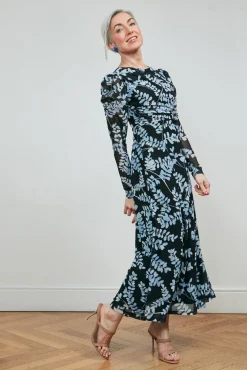 Fabienne Chapot Bella Black & Cornflower Blue Midi Dress* Dresses & Jumpsuits