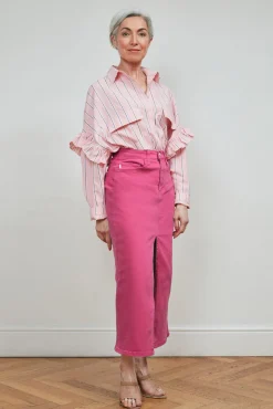 Fabienne Chapot Carlyne Denim Pink Midi Skirt* Denim|Skirts & Trousers