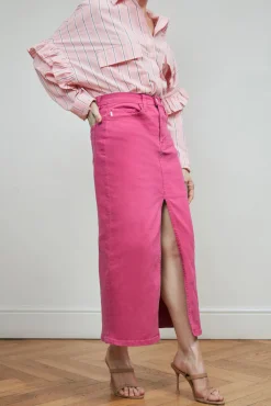 Fabienne Chapot Carlyne Denim Pink Midi Skirt* Denim|Skirts & Trousers