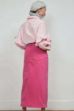 Fabienne Chapot Carlyne Denim Pink Midi Skirt* Denim|Skirts & Trousers