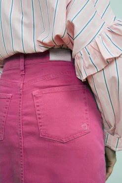 Fabienne Chapot Carlyne Denim Pink Midi Skirt* Denim|Skirts & Trousers