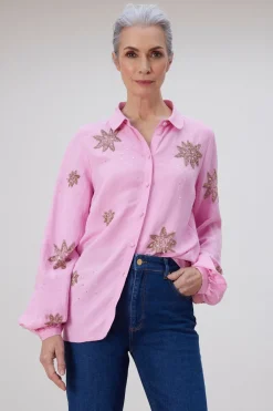 Fabienne Chapot Fleur Embellished Pink Blouse* Blouses, Shirts & Statement Tops
