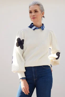 Fabienne Chapot Treboli White Embroidered Jumper* Knitwear & Sweatshirts