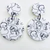 No Shrinking Violet Faces White Large Earrings* Earrings