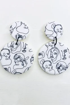 No Shrinking Violet Faces White Large Earrings* Earrings