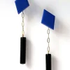 Hattie Buzzard Gaia Cobalt With Black Beads 2-in-1 Earrings* Earrings