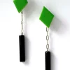 Hattie Buzzard Gaia Spring Green With Black Beads 2-in-1 Earrings* Earrings