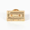 Titlee Gold Engraved Music Cassette Tape Shaped Pin* Brooches & Pins