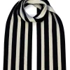 Ingmarson Striped Wool & Cashmere Black Scarf* Scarves & Shawls