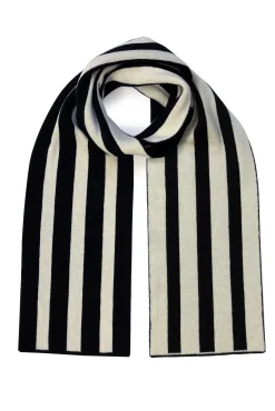 Ingmarson Striped Wool & Cashmere Black Scarf* Scarves & Shawls
