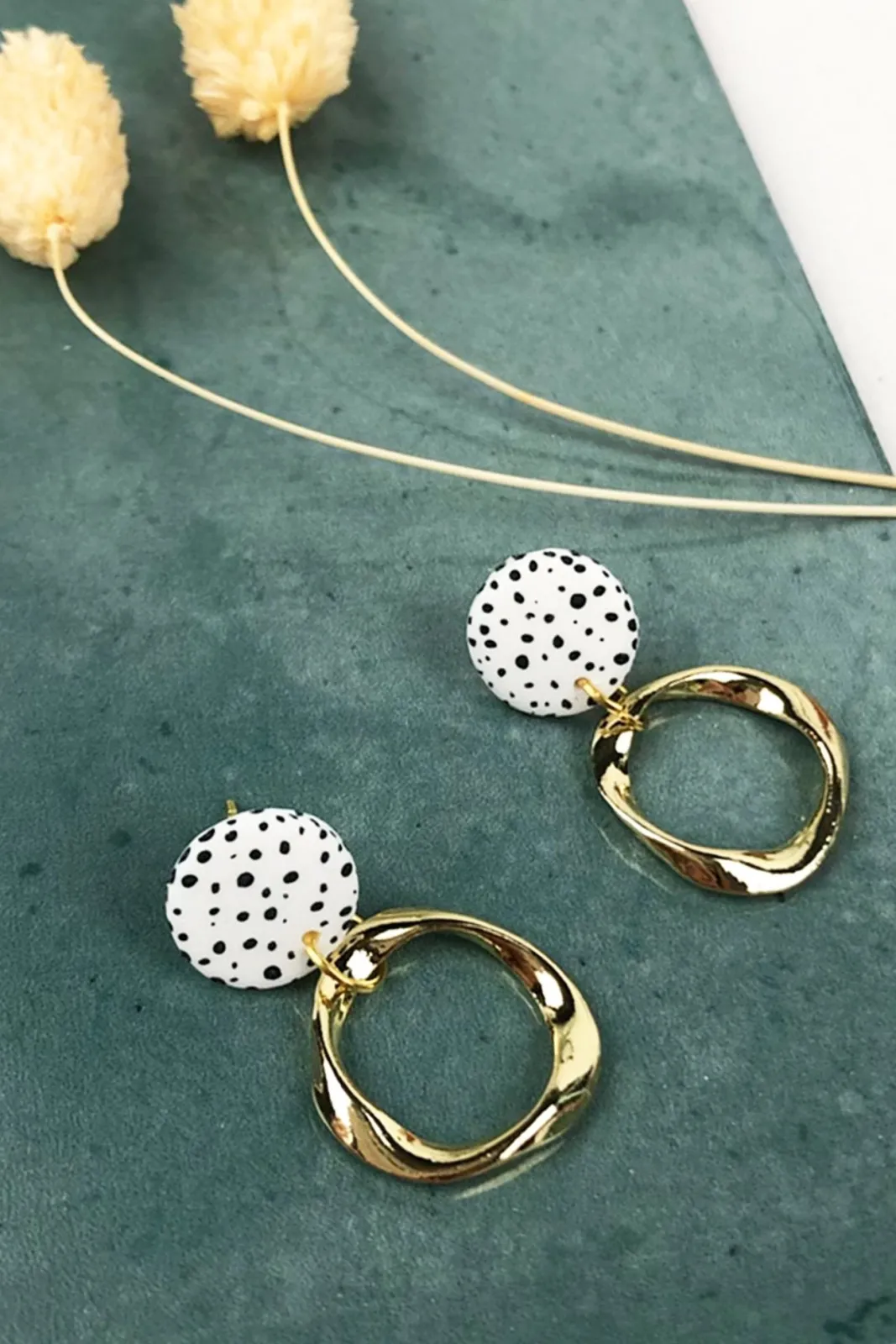 ALOË Irregular Hoops Dalmatian Mini Studs* Earrings