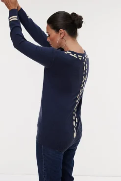Jacynth London Regina Navy Jumper* Knitwear & Sweatshirts