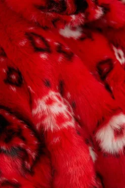 Jakke Tilly Red Paisley Faux Fur Coat* Coats