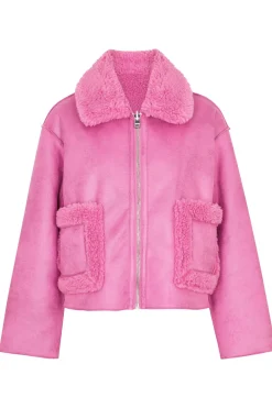 Jakke Vera Bubblegum Pink Faux Shearling & Leather Reversible Coat* Coats
