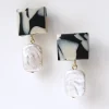Hattie Buzzard Mini Bon Bon Marble Monochrome Drop Earrings* Earrings