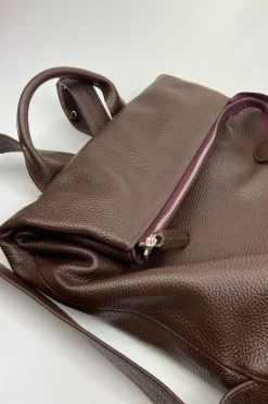 Coco Barclay Nancy Chocolate Pebble Leather Rucksack* Bags