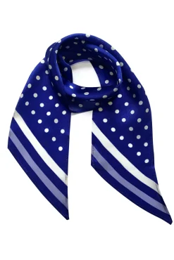 Ingmarson Polka Dot Cobalt Blue Silk Neck Scarf* Scarves & Shawls