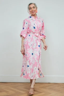 POM Amsterdam Beau Lillies Pink Midi Dress* Dresses & Jumpsuits