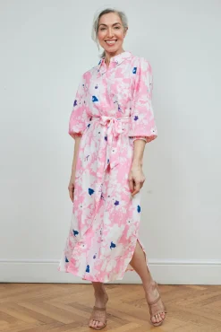 POM Amsterdam Beau Lillies Pink Midi Dress* Dresses & Jumpsuits