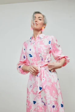 POM Amsterdam Beau Lillies Pink Midi Dress* Dresses & Jumpsuits