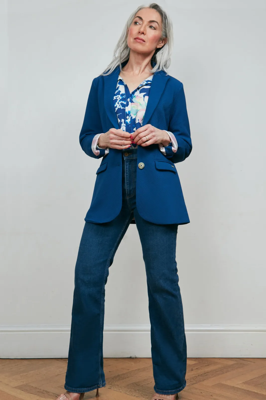 POM Amsterdam Pique Ink Blue Blazer* Jackets & Blazers|Tailoring