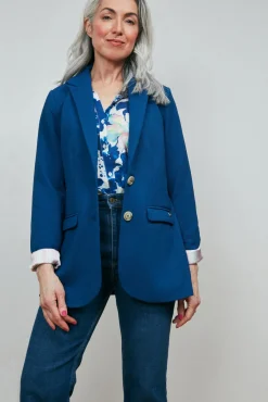 POM Amsterdam Pique Ink Blue Blazer* Jackets & Blazers|Tailoring