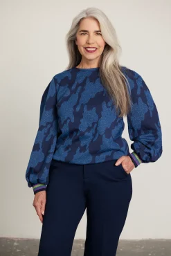 POM Amsterdam Swirl Horizon Blue Sweatshirt Top* T-Shirts & Tops|Blouses, Shirts & Statement Tops