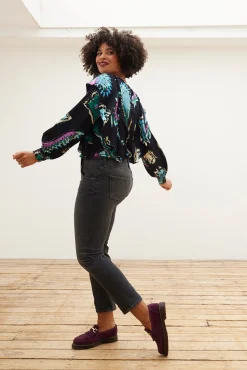 POM Amsterdam Tides Deep Black Printed Top* T-Shirts & Tops|Blouses, Shirts & Statement Tops