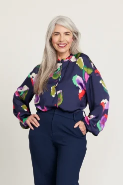 POM Amsterdam Violets Floral Blouse* Blouses, Shirts & Statement Tops