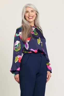 POM Amsterdam Violets Floral Blouse* Blouses, Shirts & Statement Tops