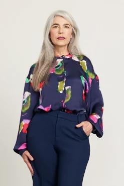 POM Amsterdam Violets Floral Blouse* Blouses, Shirts & Statement Tops