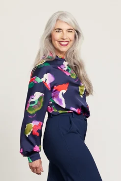 POM Amsterdam Violets Floral Blouse* Blouses, Shirts & Statement Tops