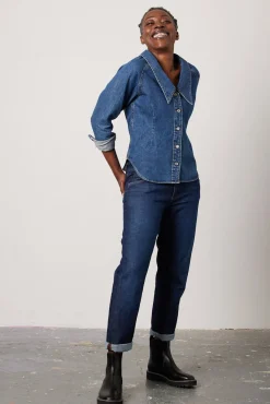 Reiko Nina Dark Blue Boyfriend Jeans* Denim|Skirts & Trousers