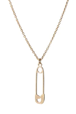 Titlee Safety Pin Gold Plated Necklace* Necklaces