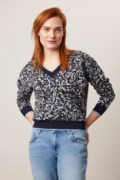 Scotch & Soda Loose Fit Jacquard V Neck Jumper* Knitwear & Sweatshirts