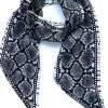 Ingmarson Snakeskin Silk Neck Scarf Grey* Scarves & Shawls