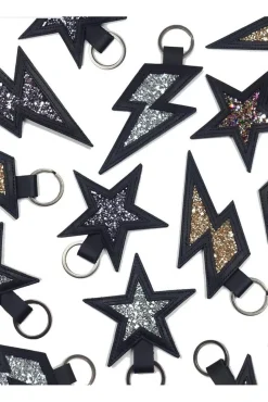 Dark Horse Ornament Stardust Leather And Glitter Keyring* Belts & Leather Accessories