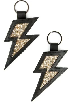 Dark Horse Ornament Stardust Leather And Glitter Keyring* Belts & Leather Accessories
