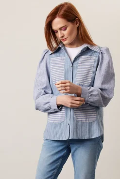 Stella Nova Aio Light Blue Striped Shirt* Denim