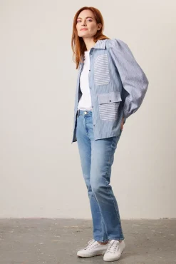 Stella Nova Aio Light Blue Striped Shirt* Denim